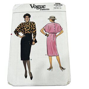 Vogue Vintage Sewing Pattern 9406 Misses' Dress Size 12-14-16